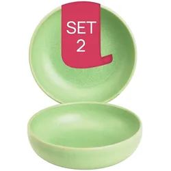 James Cooke Bliss Schale - 2er-Set, Steingut, Ø 16 cm, Hell grün, Seidenglanz