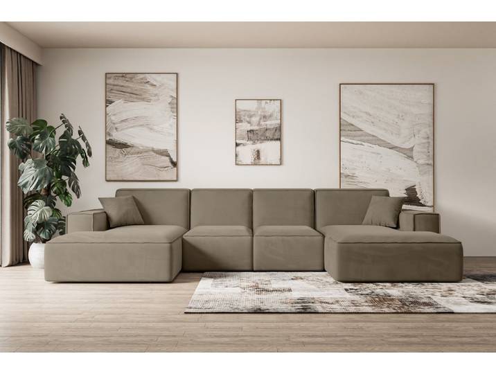 ALTDECOR Wohnlandschaft SIERRA-U, Sofa Praktische Bequeme Funktionsecke Couch U-Form Eckcouch, Corner Sofa U-Form Vielseitige Sofa Wohnlandschaft Wohnzimmer