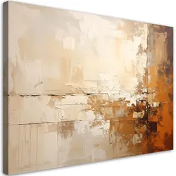 LEINWANDBILDER, Beige Abstrakt mit Pinselstrichimitation