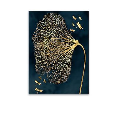 wandkunst leinwand poster malerei kunstwerk bild abstrakt schmetterling gold dekoration dcor gerollte leinwand kein rahmen ungerahmt ungedehnt