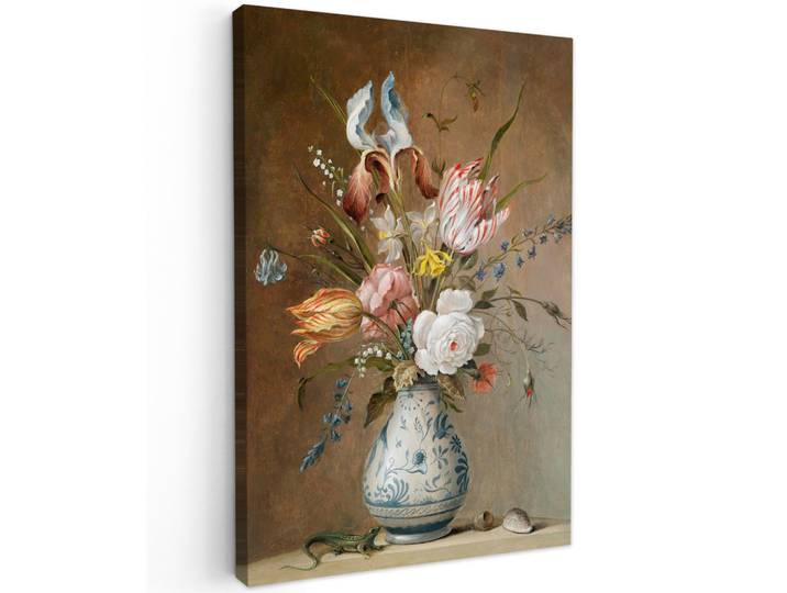 LEINWANDBILD Alte Meister - Blumen - Balthasar van der Ast Wanddeko 40x60 cm