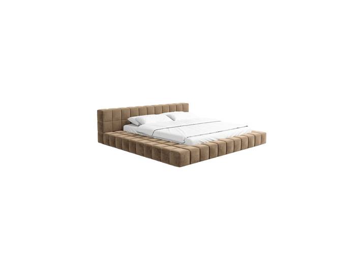 Design Polsterbett „Sora“ mit Ablagefach, Samt Braun BLOOMINGLOFT Collection