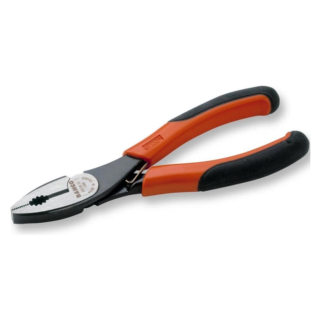 Bahco ERGO Kombizange mit Öffnungsfeder, Zwei-Komponenten-Griff, phosphatiert(160 mm) (160 mm) (2628 G-160)