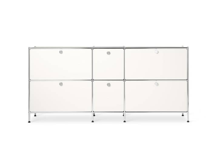 Tchibo - Sideboard Metall »Cn3« groß mit 6 Klappenfächern - 190x40x89,5cm - chrom -