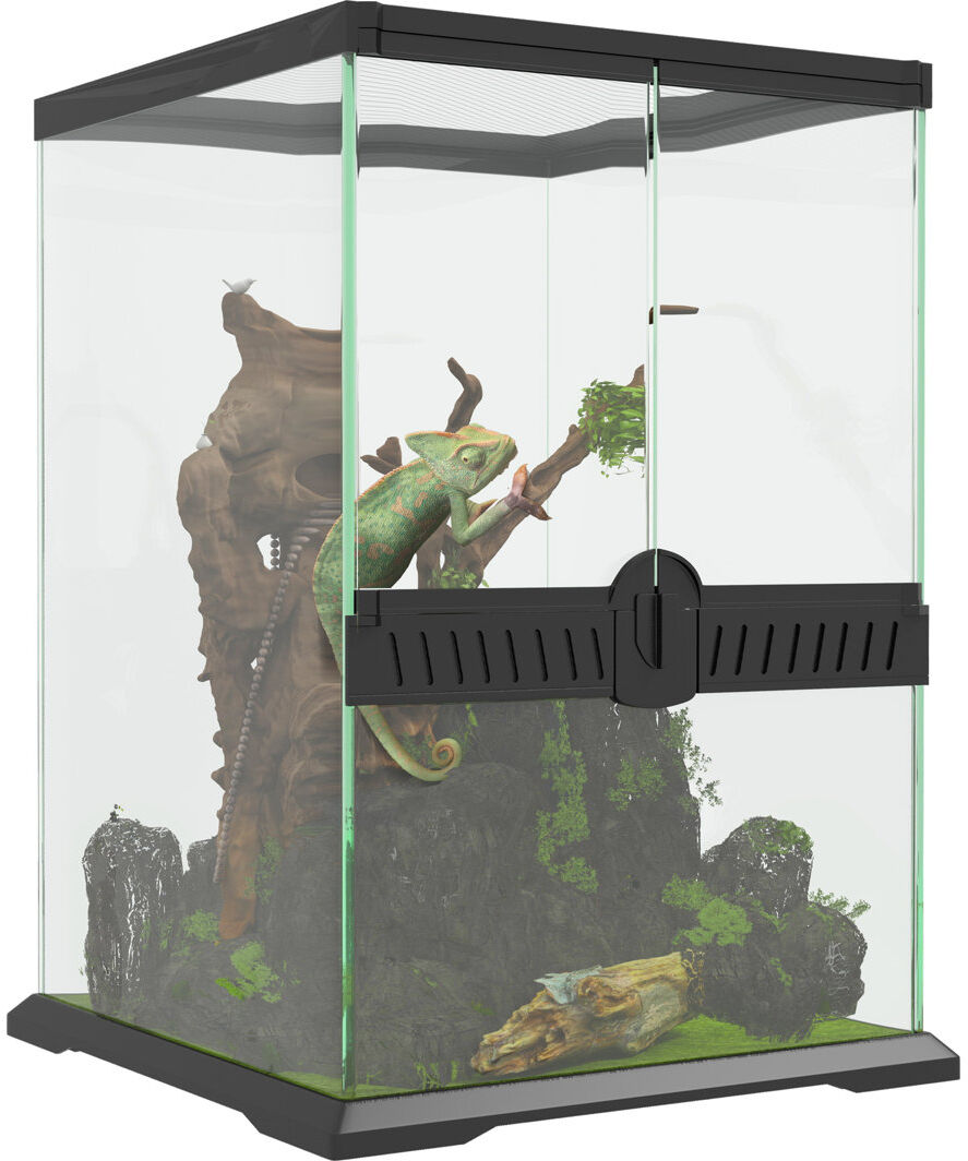 PawHut Glass Reptile Terrarium 40L Vivarium for Lizards Frogs Snakes Turtles 45cm H X 30cm W X 30cm D