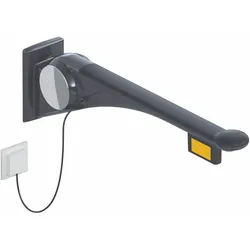 HEWI Stützklappgriff Premium LifeSystem, links, Ausladung 900 mm, Farbe Anthrazit hochglanz