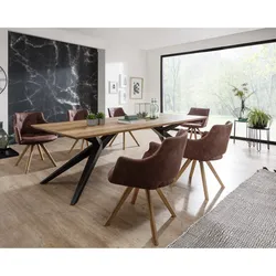 3S Frankenmöbel »Lausanne« Wildeiche Massivholz Esstisch TI-0600 / 220x100 cm / Baumkante