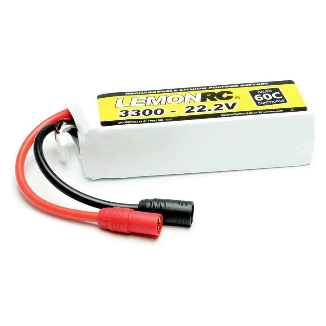 LemonRC Modellbau-Akkupack LiPo 22.2 V 3300 mAh Zellen-Zahl 6 60 C Softcase (3300 mAh, 22.20 V) (15760)
