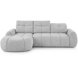 ECKSOFA Sorel Mini mit Automatisch verstellbarer Sitztiefe und Kopfstützen, links, Hellgrau