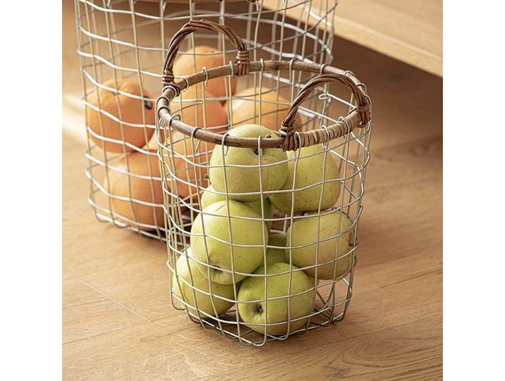Panier de rangement rétro en maille de fer forgé, panier de rangement en rotin tissé pour pain aux fruits, panier de rangement portable fait à la main