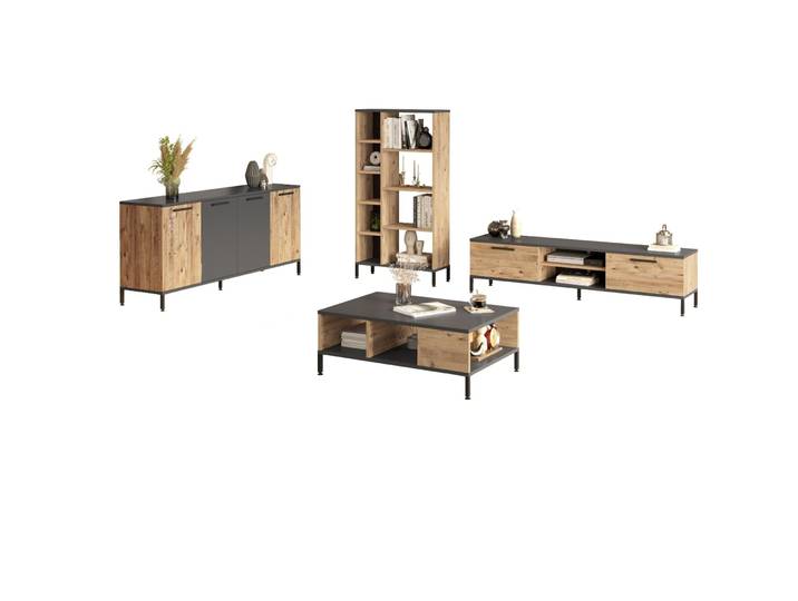 Wohnzimmerset Atlantische Kiefer 39.1cm - Material: Melamin - 1611