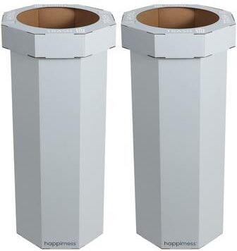 happimess 25-Gallon Disposable Cardboard Event Trash Can and Recycling Bin (Set of 2)