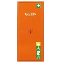 ALUDERM Anbausafe Erste-Hilfe-Trage ohne Füllung orange, 49x112x20 cm