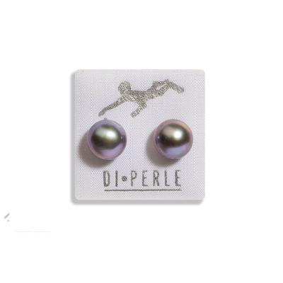 Paar Ohrstecker DI PERLE "Damen Perlenschmuck 585 Gelbgold Süsswasser Perlen Ohrstecker", grau, Ohrringe, Damen, Damen, Gelbgold 585 Gold, Gelbgold 585, Gold, Damen Perlenschmuck