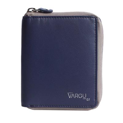 Geldbörse VARGU "WENS 1-A", Damen, lila (lila, grau), Rindsleder, Kleinlederwaren, LGW zertifiziertes Leder