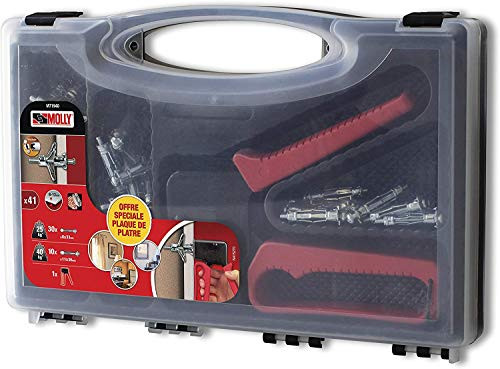 Molly M71940-XJ Montagegereedschap Set met 40 Metalen Pluggen en Tang, Grijs, 41-delig