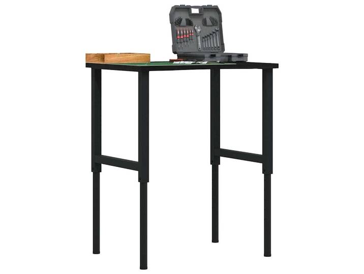 vidaXL Werkbank Dunkelbraun 80x60x(71,5-98) cm Massivholz Eiche