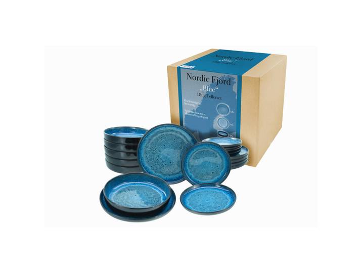 Creatable Tafelservice, Blau, Keramik, 18-teilig, lebensmittelecht, Essen & Trinken, Geschirr, Geschirr-Sets, Tafelservice