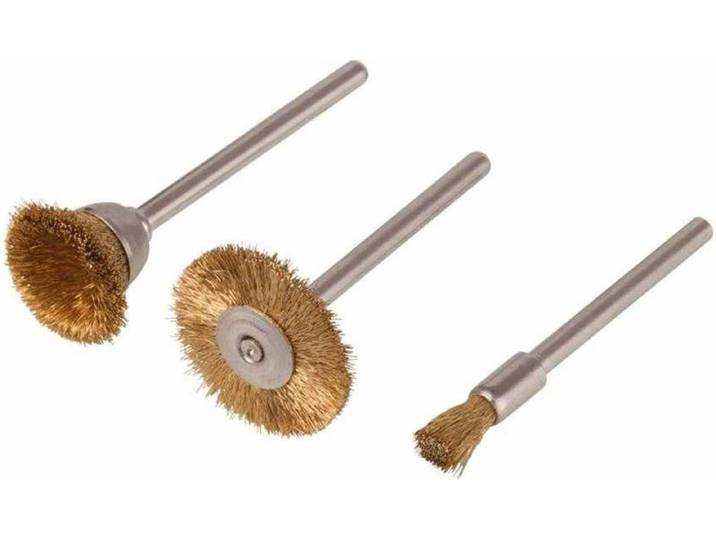 wolfcraft - Messingdraad-mini-borstelset\, 3-dlg. - 2740000
