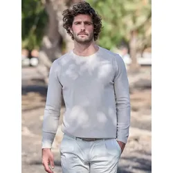 emilio adani Herren Pullover regular Beige uni Rundhals - XL