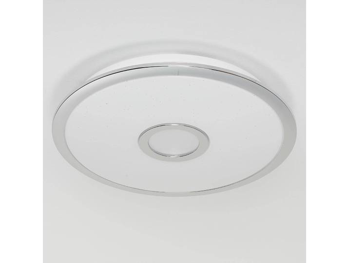 LED-plafondlamp Osaka, dimbaar, chroom / zilver, Woon-/ Eetkamer, Kunststof, Modern, LED plafondlamp