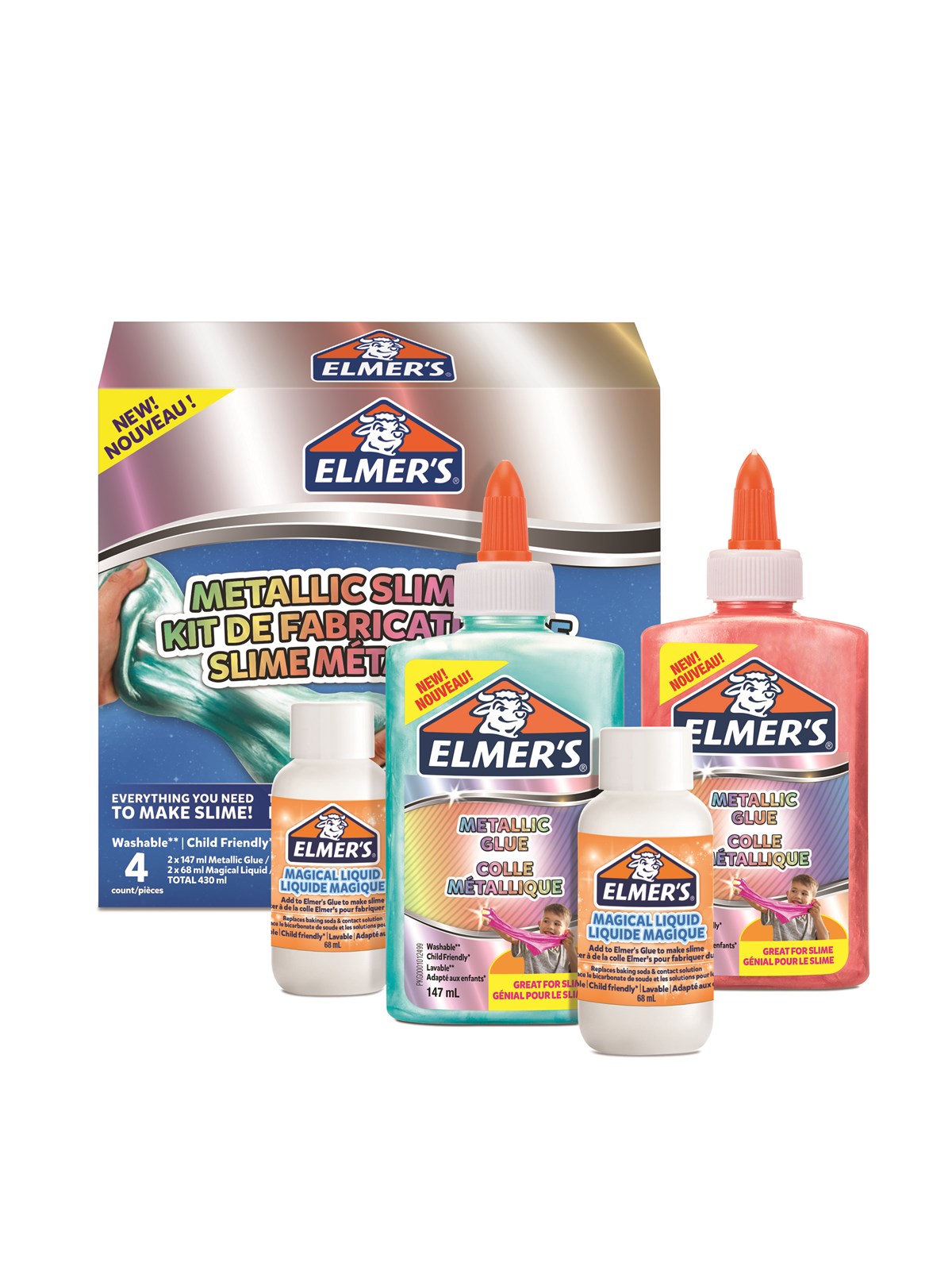 Elmer's Metallic Slime Kit | 4-teiliges Kit