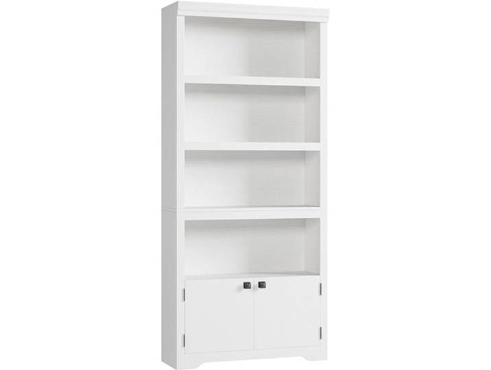 GARVEE Bibliothèque à 5 niveaux Bibliothèque haute 175 cm de haut 2 portes étagères réglables Étagère de rangement ouverte blanc