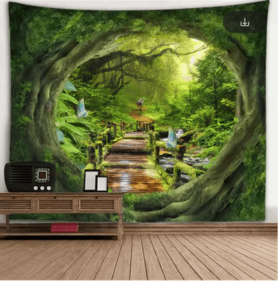 Inspire Picks 3D Window Scenery Tapestry Nature Wall Mural Background Decor 12 200x170cm