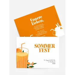 Einladung zum Sommerfest selbst gestalten mit Spruch und Fotos im Onlinedesigner bei Meine-Kartenmanufaktur.de