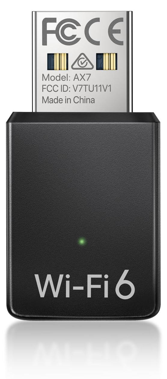 Selius Mini WiFi 6 USB WiFi-adapter voor Desktop en Laptop, Dual-band