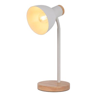 NÄVE Schreibtischlampe "Marie", weiß, 1, H: 36,5cm, 1 Stk., Leuchten, Fuß und Schirm z.T. aus Holz, Schirm flexibel beweglich, E14, Schreibtischlampe