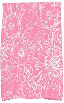 E by Design 18 x 30 Inch Zentangle 4 Floral Print Kitchen Towel