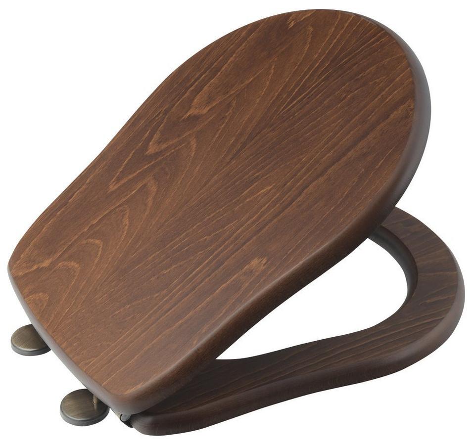 Kerasan RETRO WC-Sitz Soft Close, Walnuss/Bronze