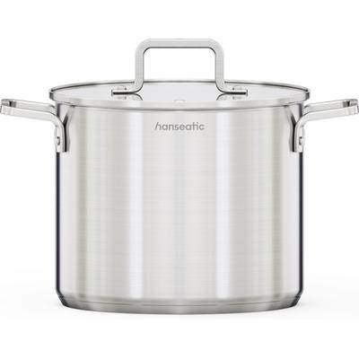 Suppentopf HANSEATIC "DAILY", silber (silberfarben), H:18cm Ø:22cm, Töpfe, Suppentopf, mit Antihaftbeschichtung, für alle Herdarten, Induktion