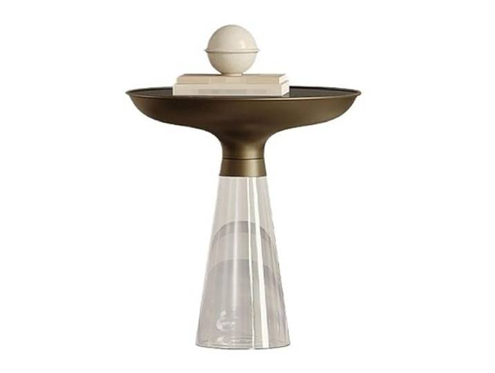 SAMCIOI Wohnzimmer-Beistelltisch, Couchtische Licht Luxus Gehärtetem Glas Seite Tisch Wohnzimmer Hause Nordic Moderne Kleine Runde Couchtisch, Nachttisch