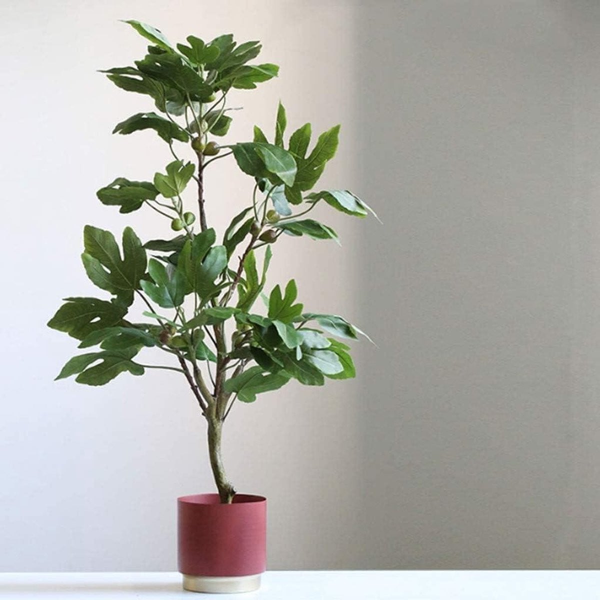 Decoratieve kunstboom vijgenboom voor binnenhuis decoratie - Groen - Hoogte: 120 cm