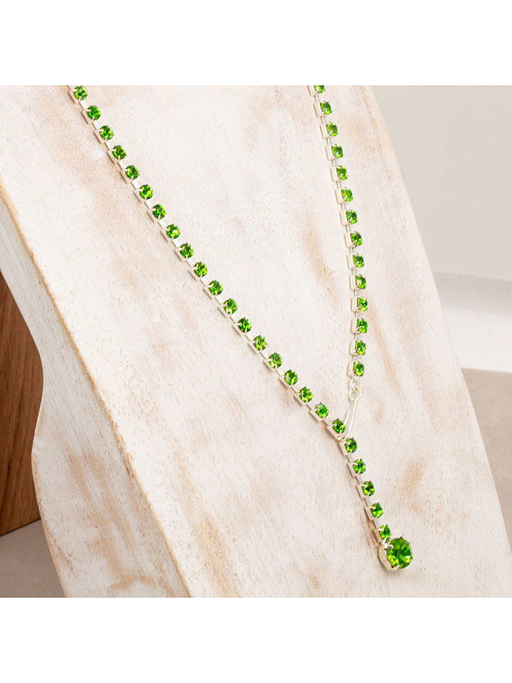 MENTHE À L'O Beschicht. Halskette mit Kristallen - (L)70 cm - onesize