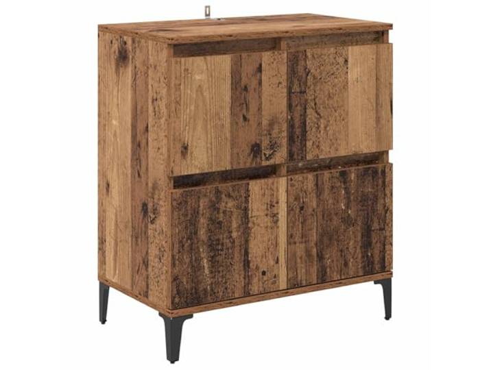 Sideboard aus Altholz und Eisen 60 x 35 x 70 cm Verbundholz Kommode Sideboard, Verbundholz, Eisen, 60 x 35 x 70 cm, Scharnier-Türen, Stauraum