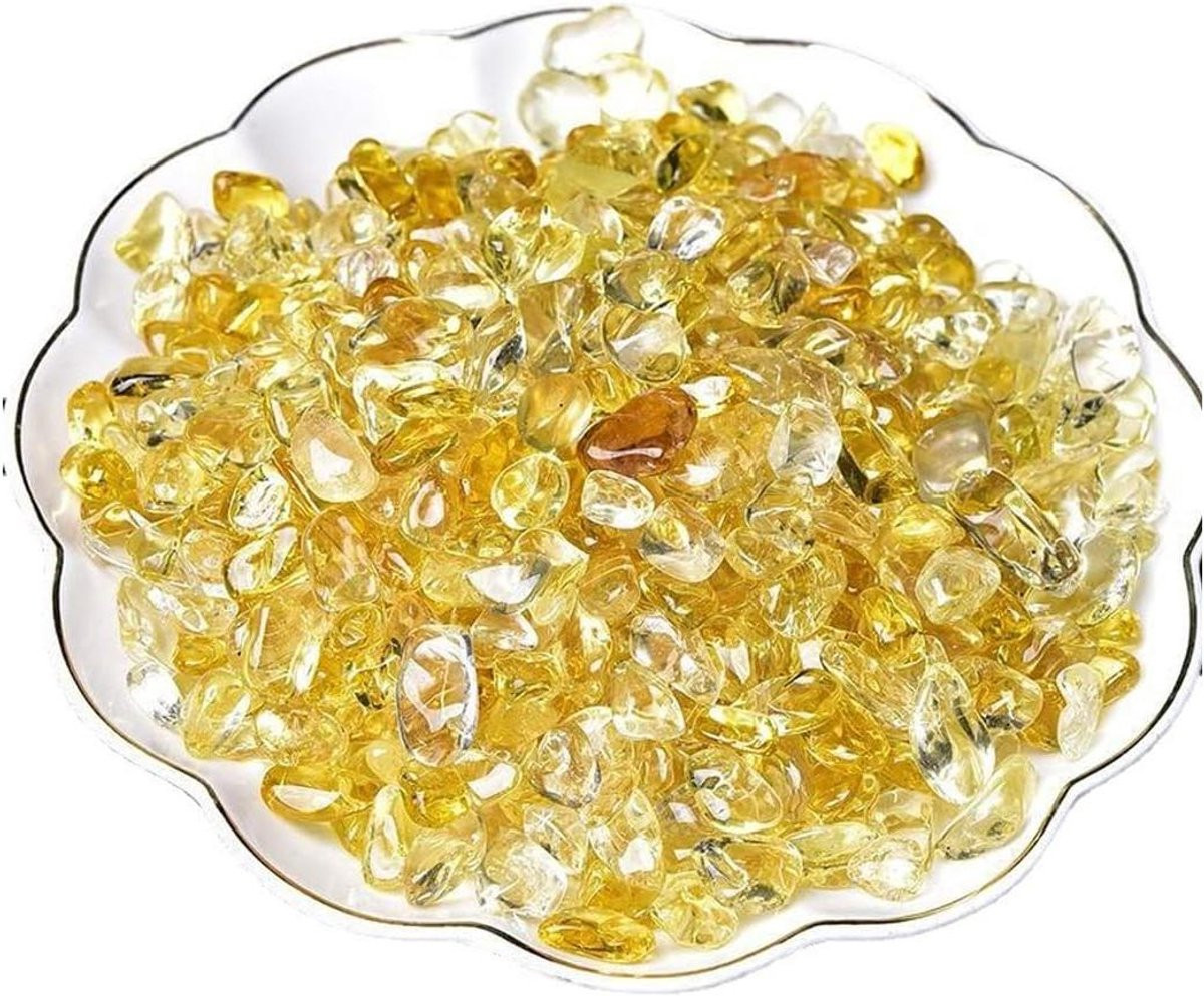 JGS Premium Natuurlijke Citrien Kristal Stone Chips 7-9mm voor Reiki Sieraden en Woondecoratie