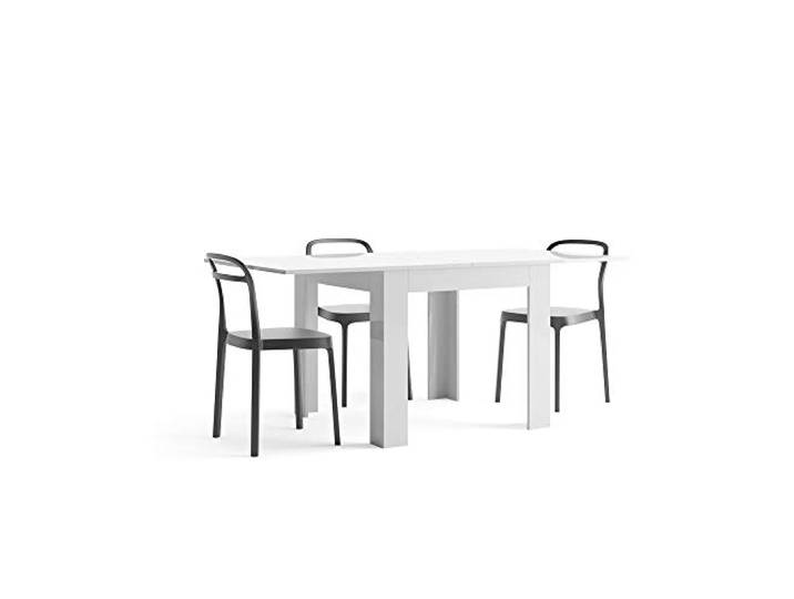 MOBILI FIVER, Eldorado quadratischer ausziehbarer Tisch, 90x(180) x90 cm, glänzend, Weiß, Made In Italy