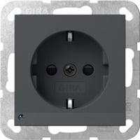 Schutzkontaktsteckdose Typ F 16 Ampere 250 Volt mit LED-Orientierungsleuchte und erhöhtem Berührungsschutz anthrazit, Retail