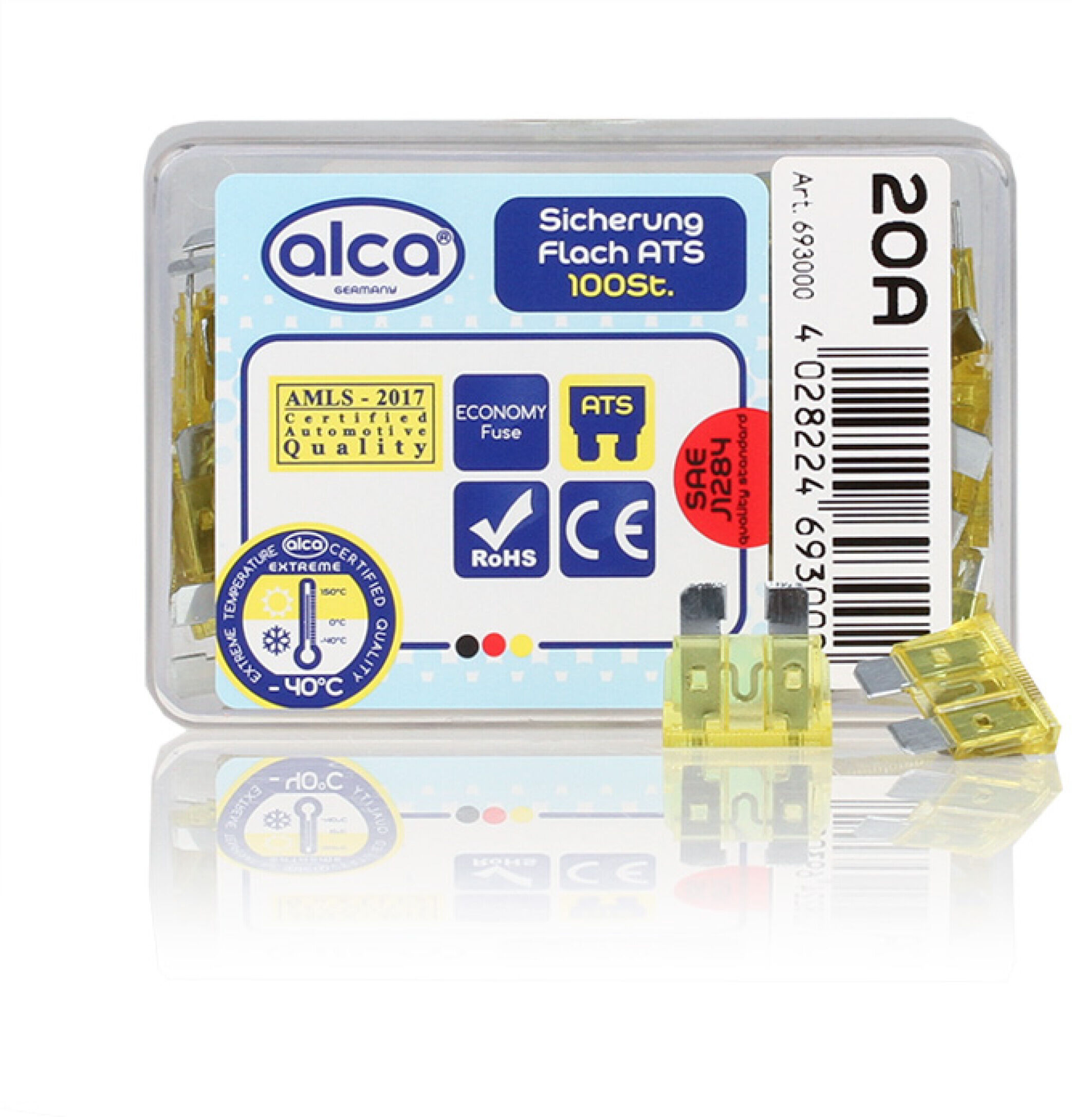 Alca Sicherung Flach-Sicherungen 20 A 100 St. Economy Box 693000