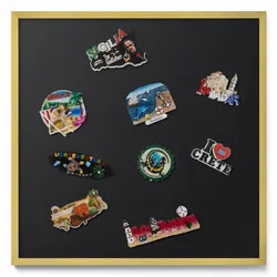 MAGNETTAFEL 50x50 cm Goldener Rahmen Farbe Schwarz