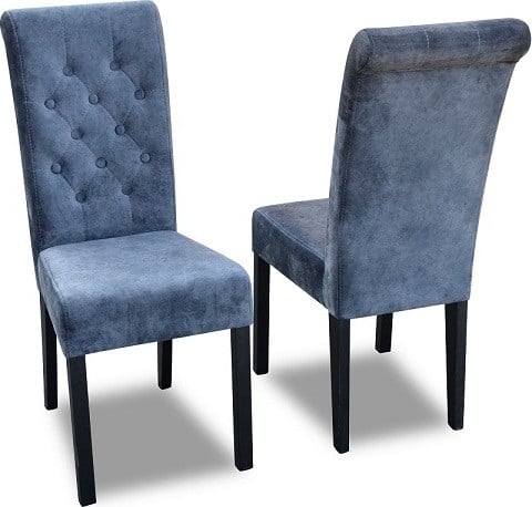 Set van 4 Chesterfield eetkamerstoelen met lederen bekleding