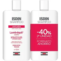Isdin, Shampoo, Lambdapil Anti-Haarausfall Shampoo Packung 2 X 400 Milliliter (Flüssiges Shampoo, 800 ml)