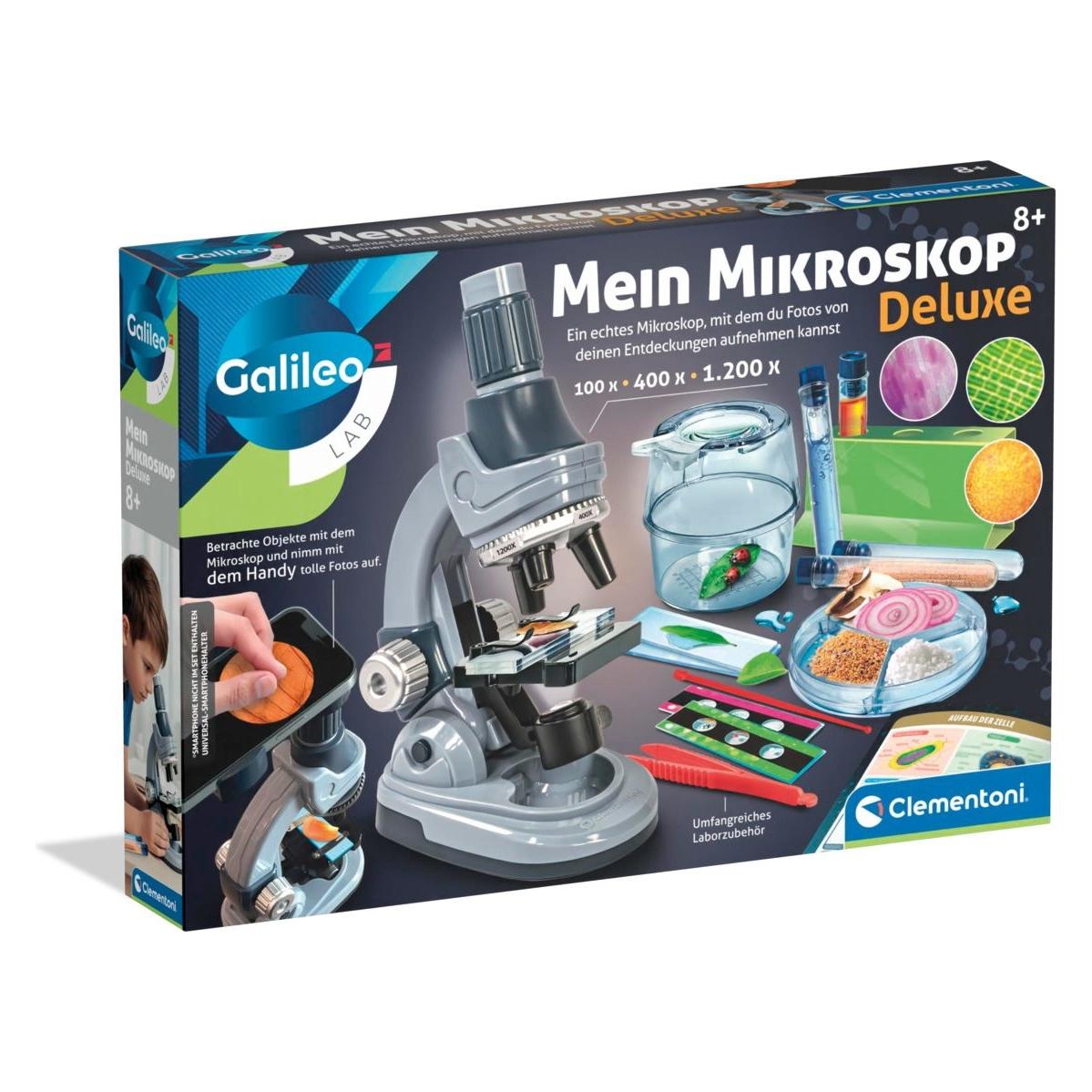 Clementoni Galileo Mein Mikroskop Deluxe bis 1200fach 8+ (59488)