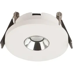 Einbaustrahler Gips weiß Einbauleuchte Küchenlampe Deckenleuchte Einbaulampe, Chrom, LED 4,2W 200Lm warmweiß, DxH 9x6 cm