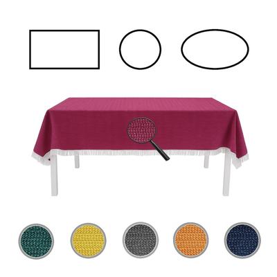 EXKLUSIV HEIMTEXTIL Gartentischdecke mit Fransen Tischdecke rund oval eckig Classic 110x140 cm eckig bordeaux