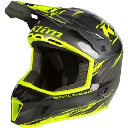 Klim F3 Carbon Pro Thrashed Hi-Vis Snowmobil Helm