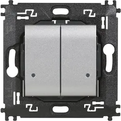 Legrand NT4003DCW Drahtloser Wandsender 2-fach für LivingLight with Netatmo, Farbe: Tech